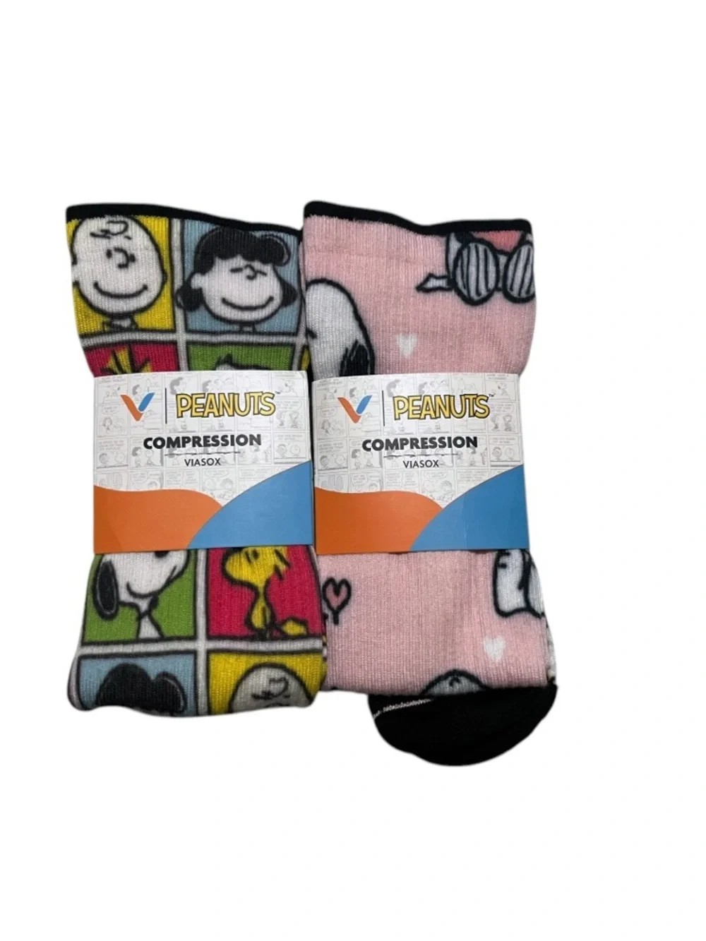 NWT Viasox Unisex Peanuts Compression Knee-High Socks - Sz L/XL